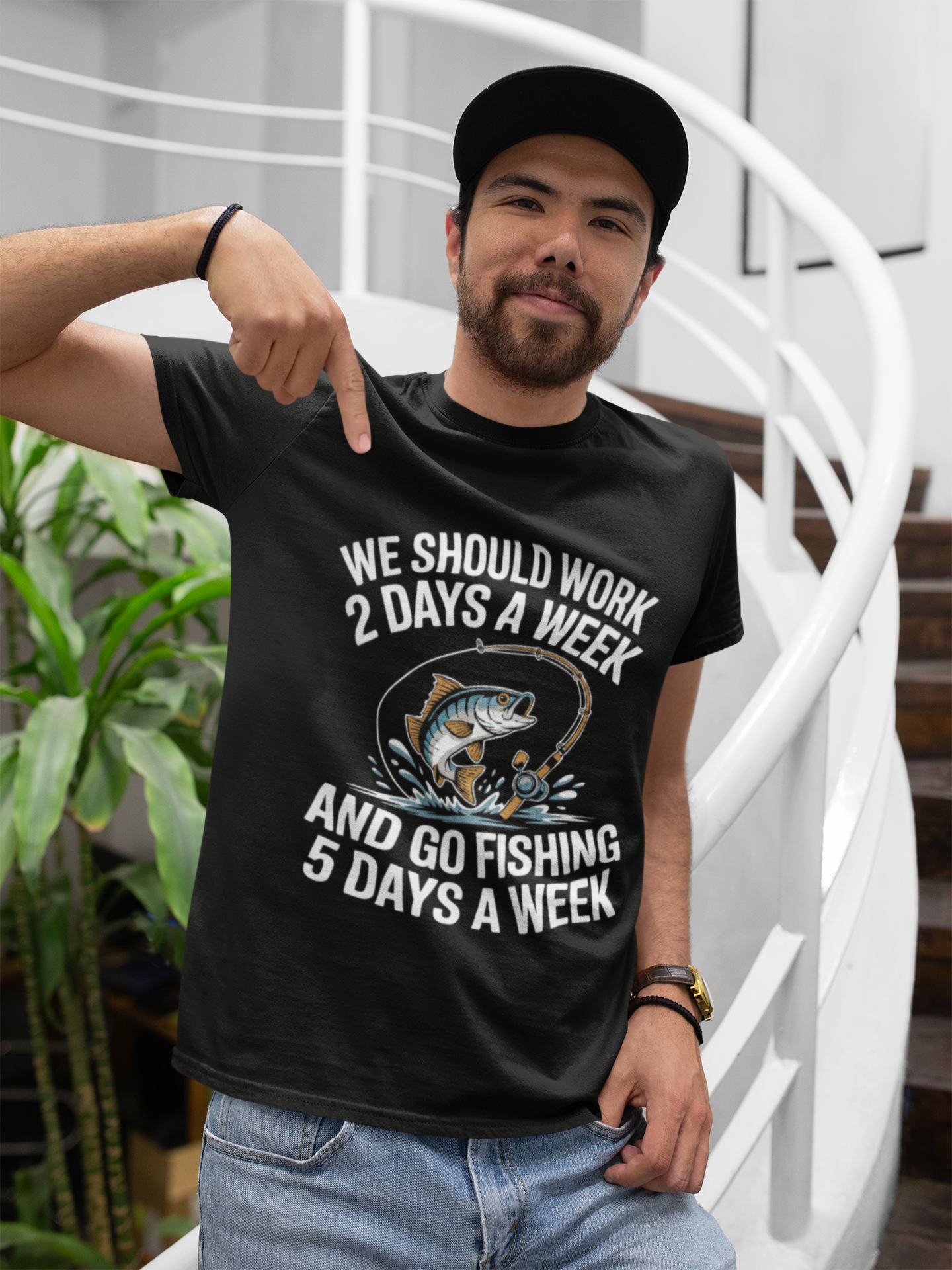 We Should Work 2 Days A Week And Go Fishing 5 T-Shirt